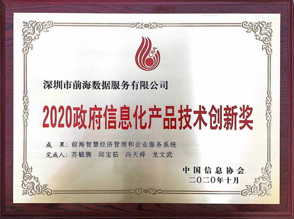 2020政府信息化产品技术创新奖